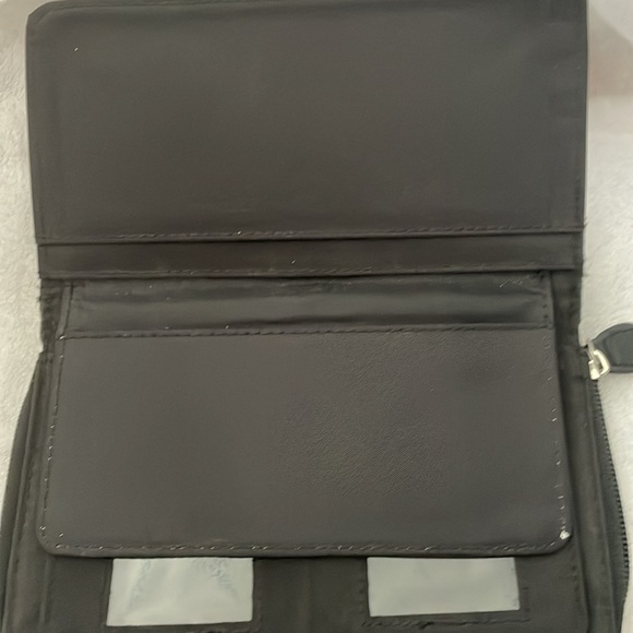 Mundi Womens Clutch Wallet Croc print Black 7.5X4 Multiple Slots Sections - Picture 6 of 9